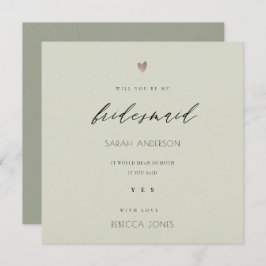 EENVOUDIGE ELEGANT GOLD GRAY TYPOGRAPHY BRIDESMAID KAART