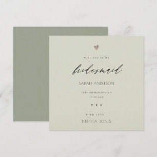 EENVOUDIGE ELEGANT GOLD GRAY TYPOGRAPHY BRIDESMAID KAART
