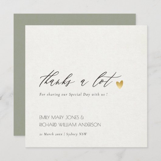 EENVOUDIGE ELEGANT GOLD GRAY TYPOGRAPHY DANK U BEDANKKAART (Voorkant / Achterkant)