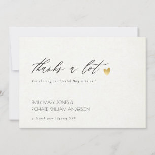 EENVOUDIGE ELEGANT GOLD GRAY TYPOGRAPHY DANK U BEDANKKAART
