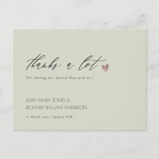 EENVOUDIGE ELEGANT GOLD GRAY TYPOGRAPHY DANK U BRIEFKAART (Voorkant)