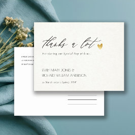 EENVOUDIGE ELEGANT GOLD GRAY TYPOGRAPHY DANK U BRIEFKAART