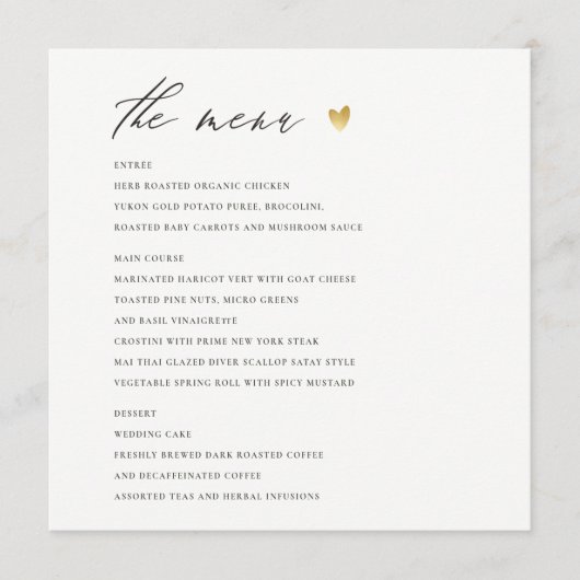 EENVOUDIGE ELEGANT GOLD GRAY TYPOGRAPHY-menukaart Menu (Voorkant)