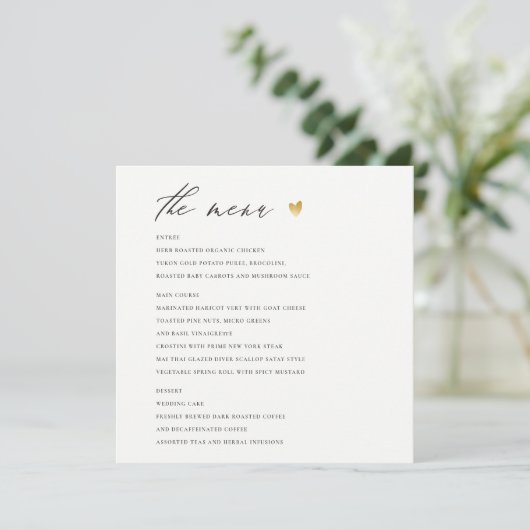 EENVOUDIGE ELEGANT GOLD GRAY TYPOGRAPHY-menukaart Menu (Staand voorkant)