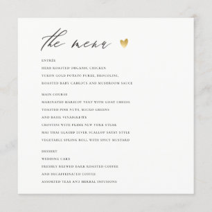EENVOUDIGE ELEGANT GOLD GRAY TYPOGRAPHY-menukaart Menu