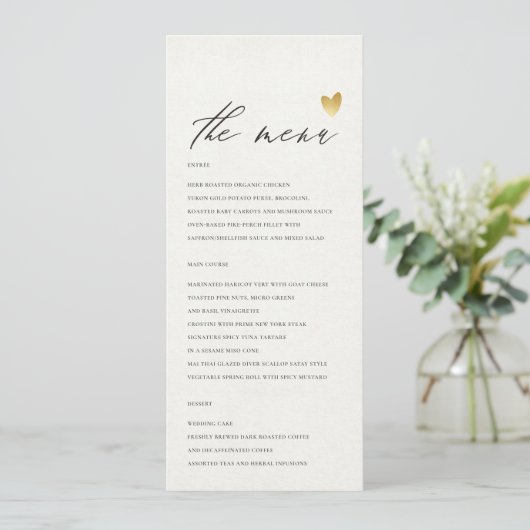 EENVOUDIGE ELEGANT GOLD GRAY TYPOGRAPHY-menukaart Menu (Staand voorkant)