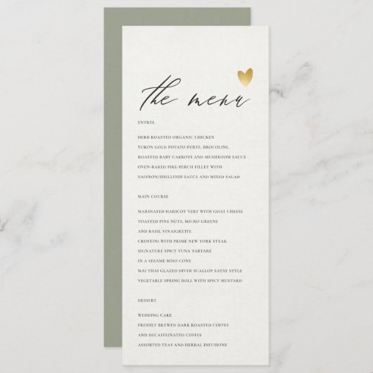 EENVOUDIGE ELEGANT GOLD GRAY TYPOGRAPHY-menukaart Menu (Voorkant / Achterkant)