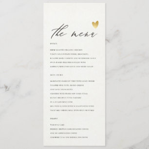 EENVOUDIGE ELEGANT GOLD GRAY TYPOGRAPHY-menukaart Menu