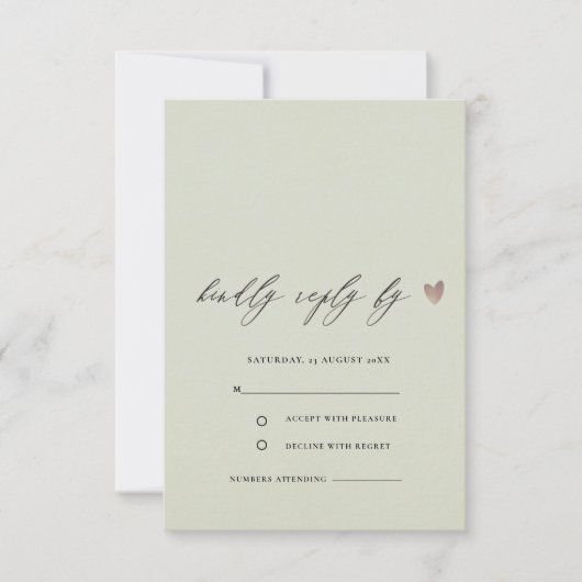 EENVOUDIGE ELEGANT GOLD GRAY TYPOGRAPHY RSVP (Voorkant)
