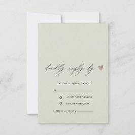 EENVOUDIGE ELEGANT GOLD GRAY TYPOGRAPHY RSVP KAARTJE