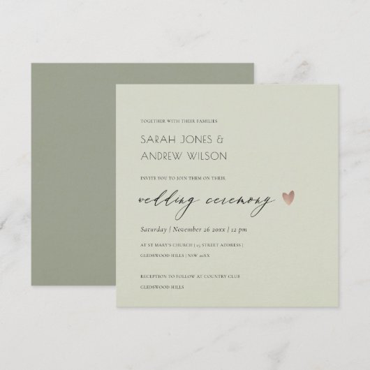 EENVOUDIGE ELEGANT GOLD GRAY TYPOGRAPHY WEDDING KAART (Voorkant / Achterkant)