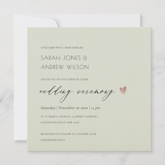 EENVOUDIGE ELEGANT GOLD GRAY TYPOGRAPHY WEDDING KAART (Voorkant)