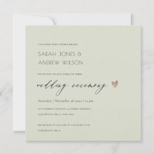 EENVOUDIGE ELEGANT GOLD GRAY TYPOGRAPHY WEDDING KAART