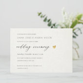 EENVOUDIGE ELEGANT GOLD GRAY TYPOGRAPHY WEDDING KAART (Staand voorkant)