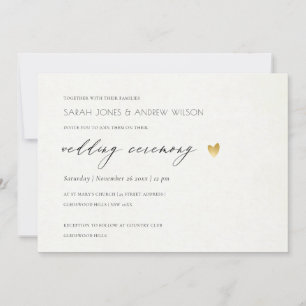 EENVOUDIGE ELEGANT GOLD GRAY TYPOGRAPHY WEDDING KAART