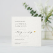 EENVOUDIGE ELEGANT GOLD GRAY TYPOGRAPHY WEDDING KAART (Staand voorkant)