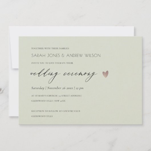 EENVOUDIGE ELEGANT GOLD GRAY TYPOGRAPHY WEDDING KAART (Voorkant)