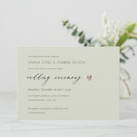 EENVOUDIGE ELEGANT GOLD GRAY TYPOGRAPHY WEDDING KAART (Staand voorkant)