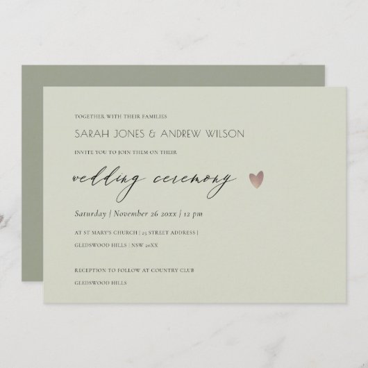 EENVOUDIGE ELEGANT GOLD GRAY TYPOGRAPHY WEDDING KAART (Voorkant / Achterkant)
