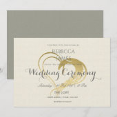 EENVOUDIGE ELEGANT GOLD HEART TYPOGRAPHY WEDING KAART (Voorkant / Achterkant)