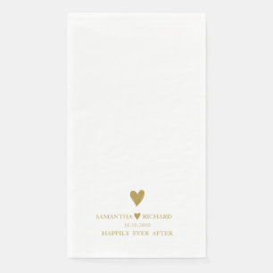 Eenvoudige Elegant Gold Heart Wedding Persoonlijke Servet