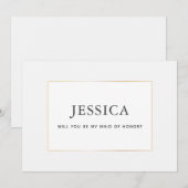 Eenvoudige Elegant Gold-kaart met het beste voorst Save The Date (Voorkant / Achterkant)