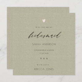 EENVOUDIGE ELEGANT GOLD KRAFT TYPOGRAPHY bridesmai Kaart