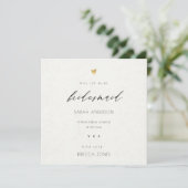 EENVOUDIGE ELEGANT GOLD KRAFT TYPOGRAPHY bridesmai Kaart (Staand voorkant)