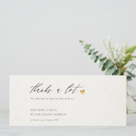 EENVOUDIGE ELEGANT GOLD KRAFT TYPOGRAPHY Dank u Kaart (Staand voorkant)