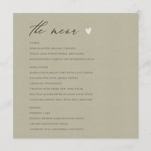 EENVOUDIGE ELEGANT GOLD KRAFT TYPOGRAPHY-menukaart Menu (Voorkant)