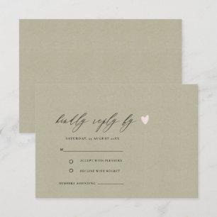 EENVOUDIGE ELEGANT GOLD KRAFT TYPOGRAPHY RSVP KAART