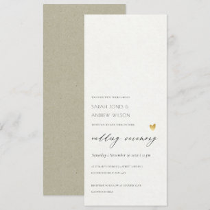EENVOUDIGE ELEGANT GOLD KRAFT TYPOGRAPHY-trouwkaar Kaart