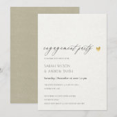 EENVOUDIGE ELEGANT GOLD KRAFT TYPOGRAPHY VERLOVING KAART (Voorkant / Achterkant)