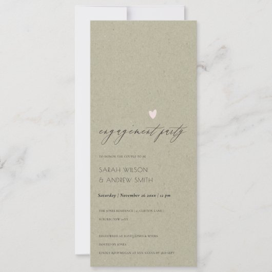 EENVOUDIGE ELEGANT GOLD KRAFT TYPOGRAPHY Verloving Kaart (Voorkant)