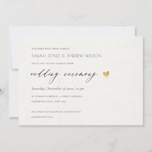 EENVOUDIGE ELEGANT GOLD KRAFT TYPOGRAPHY WEDDING KAART (Voorkant)