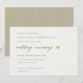 EENVOUDIGE ELEGANT GOLD KRAFT TYPOGRAPHY WEDDING KAART (Voorkant / Achterkant)