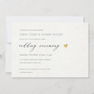 EENVOUDIGE ELEGANT GOLD KRAFT TYPOGRAPHY WEDDING KAART