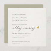 EENVOUDIGE ELEGANT GOLD KRAFT TYPOGRAPHY WEDDING KAART (Voorkant / Achterkant)