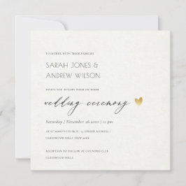 EENVOUDIGE ELEGANT GOLD KRAFT TYPOGRAPHY WEDDING KAART
