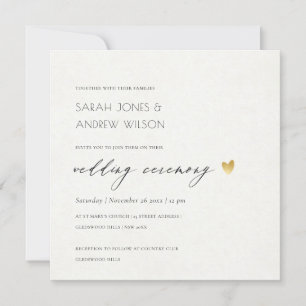 EENVOUDIGE ELEGANT GOLD KRAFT TYPOGRAPHY WEDDING KAART