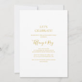 Eenvoudige Elegant Gold Let's Celebrate Invitation Kaart (Voorkant)