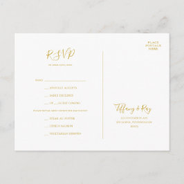 Eenvoudige Elegant Gold Menu Keuze RSVP-kaart