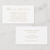 Eenvoudige Elegant Gold Modern Lashes Aftercare Visitekaartje (Voorkant / Achterkant)