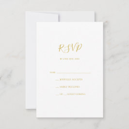 Eenvoudige Elegant Gold RSVP-kaart RSVP Kaartje