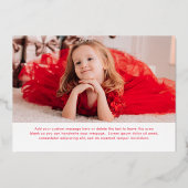 Eenvoudige Elegant Gold Script Merry-kerstfoto Folie Feestdagenkaart (Achterkant)