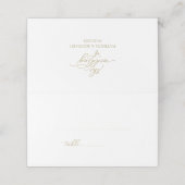 Eenvoudige Elegant Gold Script Weduwgoedkaart Plaatskaartje (Buitenkant ongevouwen)