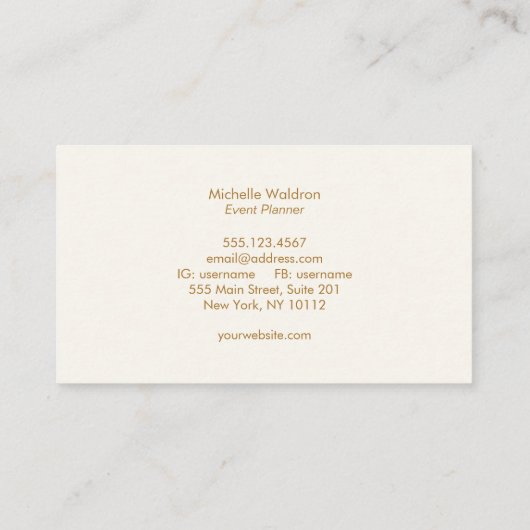 Eenvoudige Elegant Gold Star-scanner — wit Visitekaartje (Achterkant)