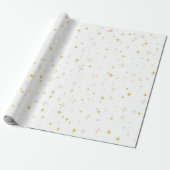 Eenvoudige Elegant Gold Stars en Sparkles Gift Cadeaupapier (Uitgerold)