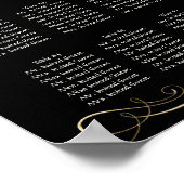 Eenvoudige Elegant Gold Swirl Black Weddenschap Poster (Hoek)