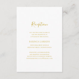 Eenvoudige Elegant Gold WeddenOntvangkaart Informatiekaartje